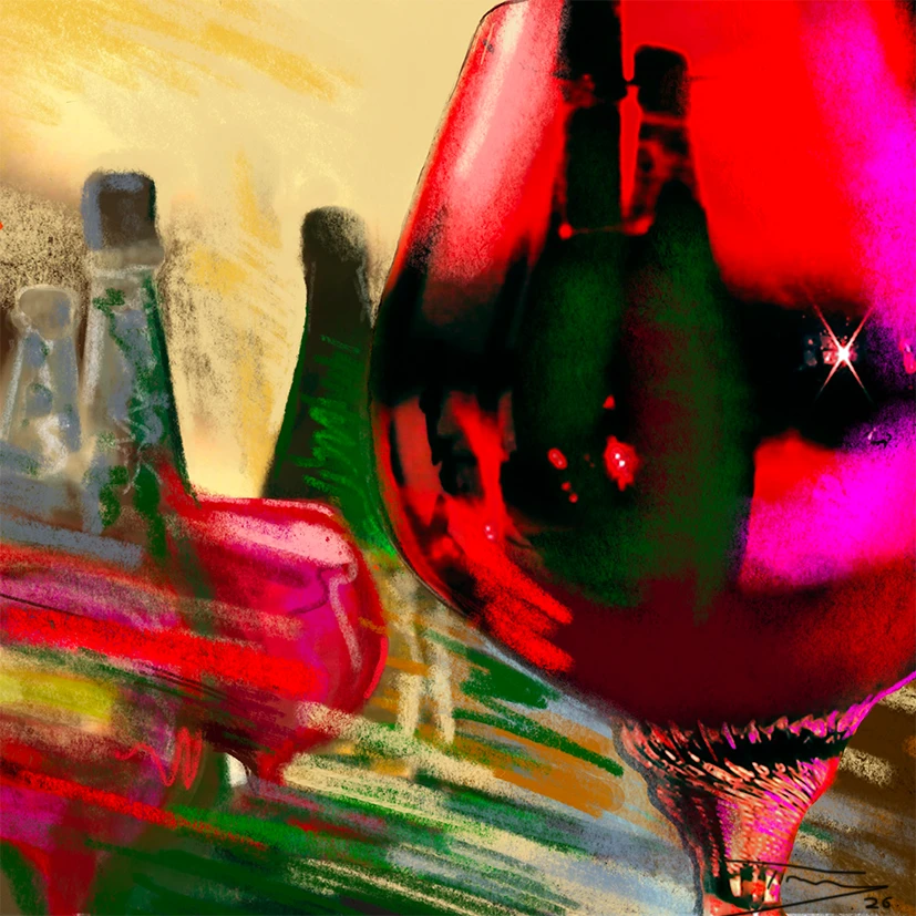 Still life with Red Glass 3