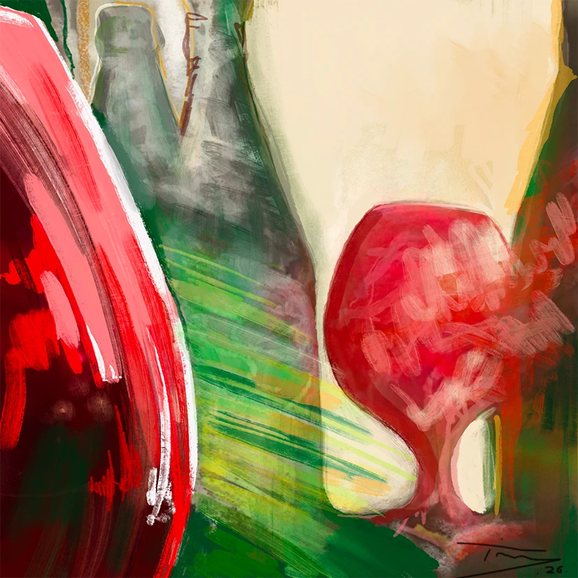 Still life with Red Glass 1