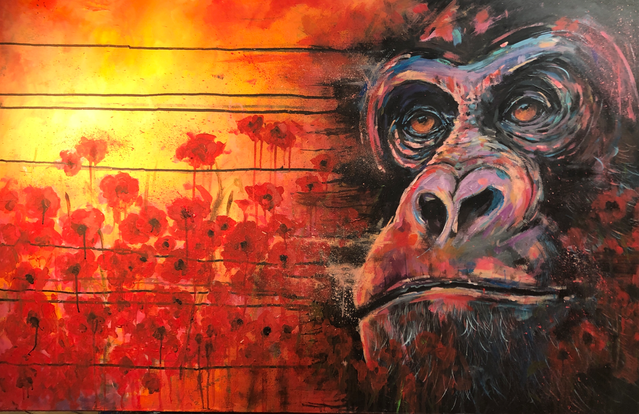 Gorilla & Poppies - view 3