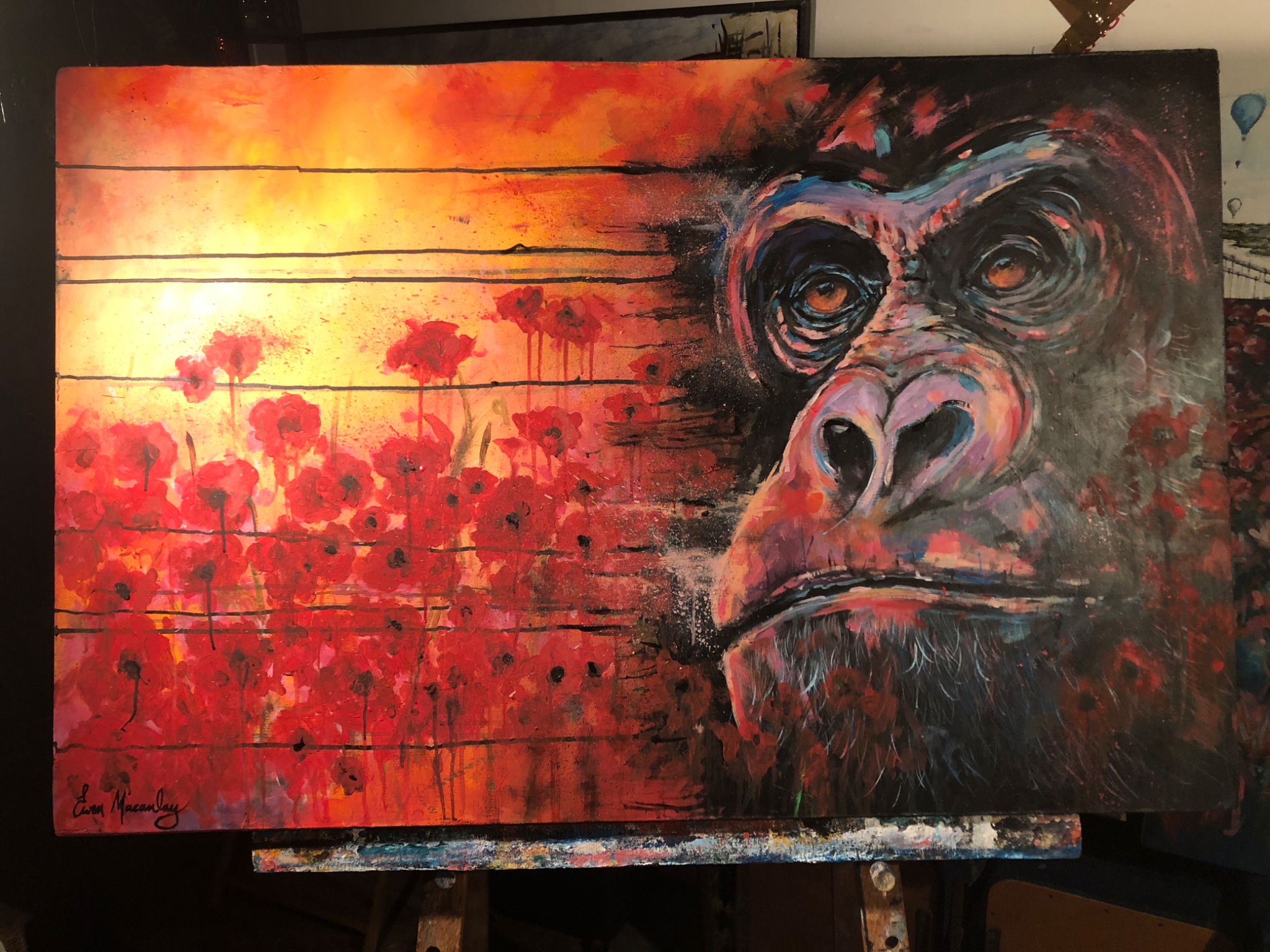 Gorilla & Poppies - view 2