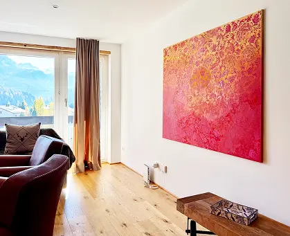 Hospitality space featuring curated local art