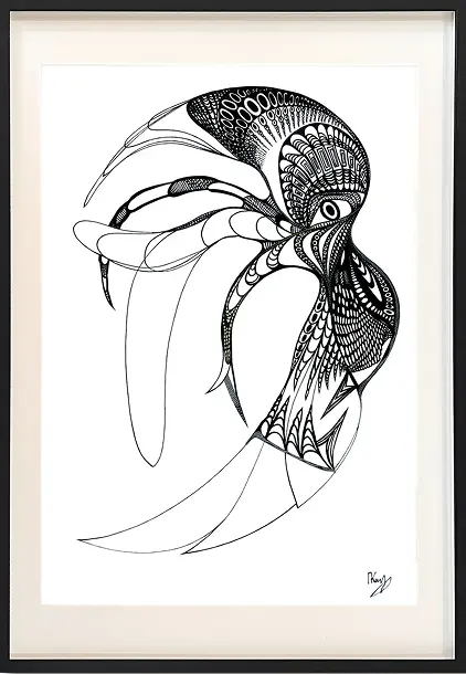 Birdie light art print