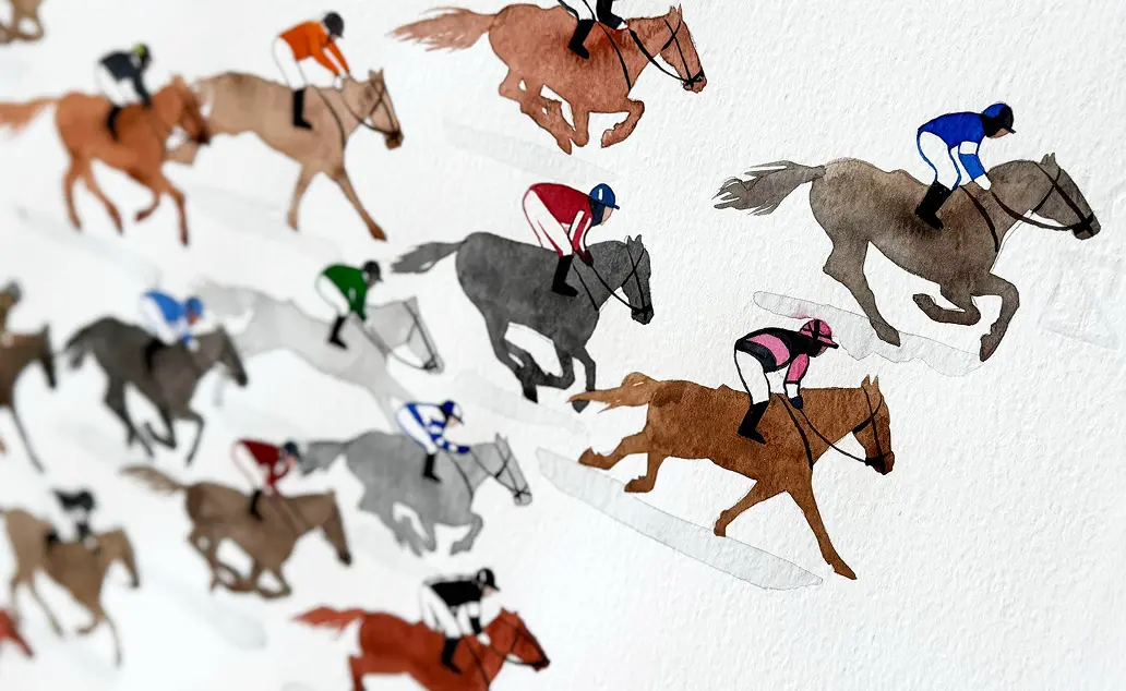 Horse racing illustration