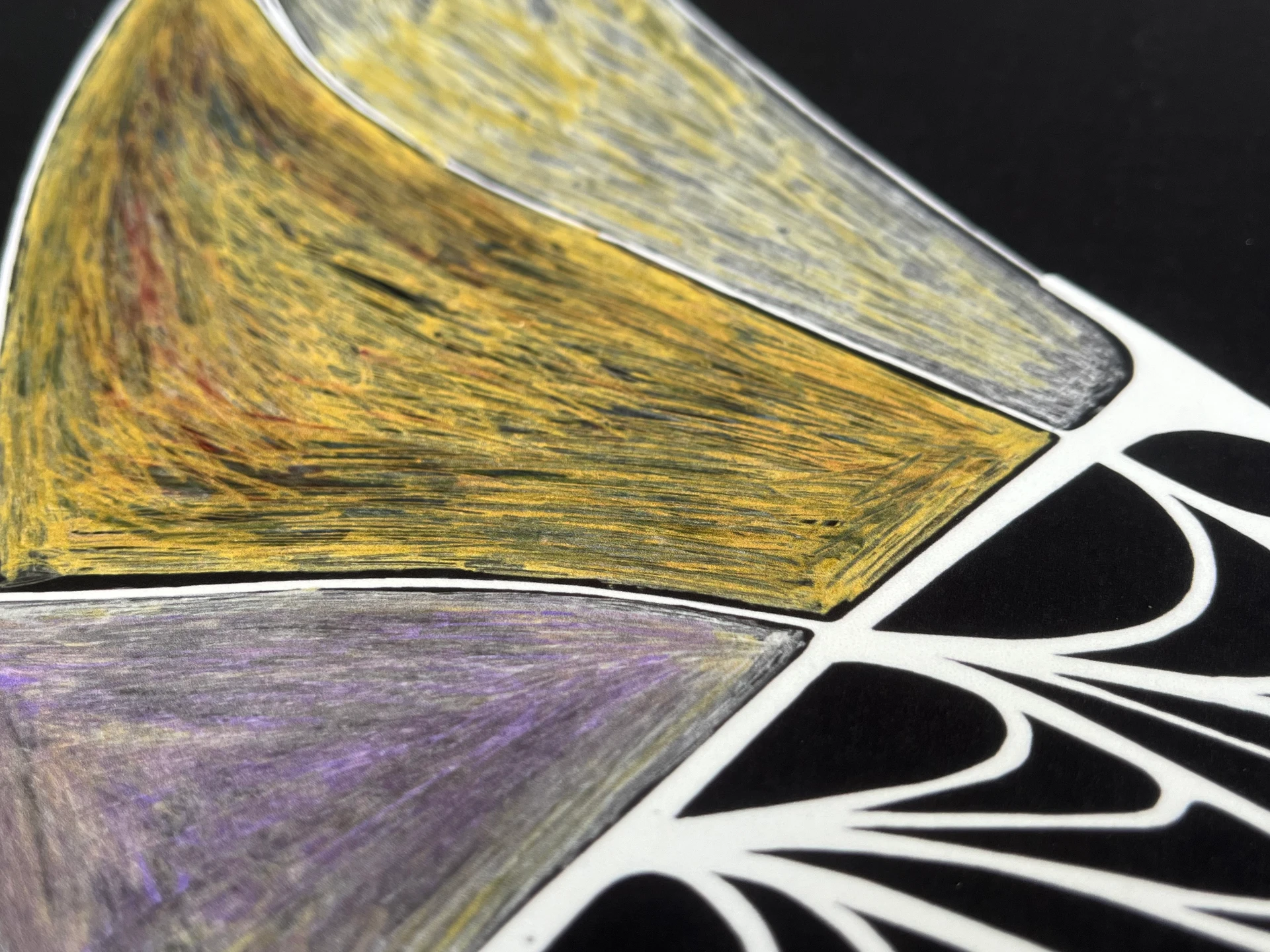 A close-up detail shot of an artwork, showing its texture.