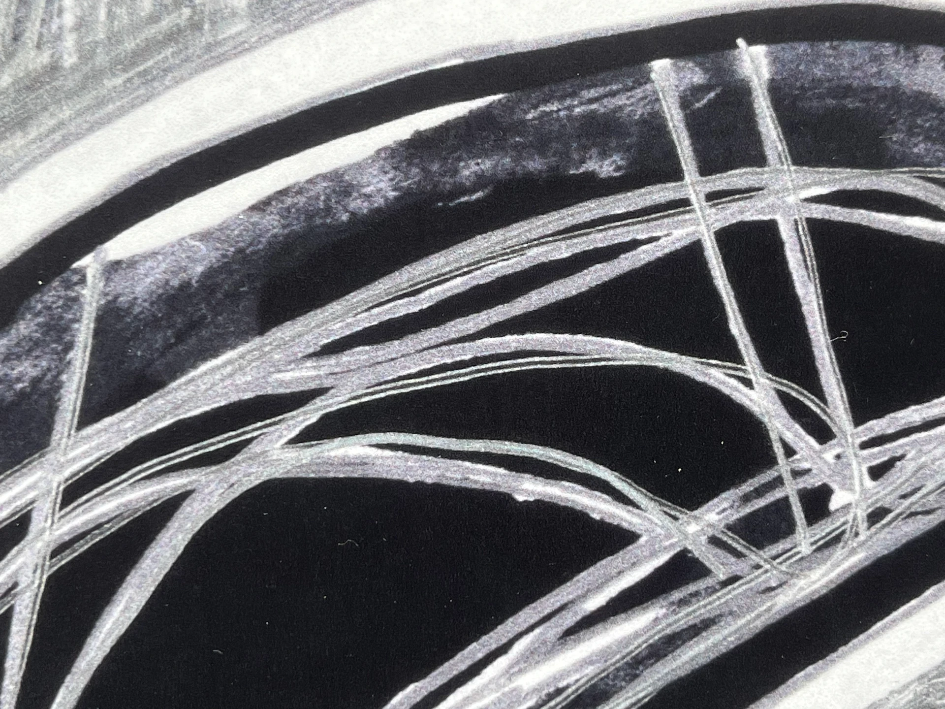 A close-up detail shot of an artwork, showing its texture.