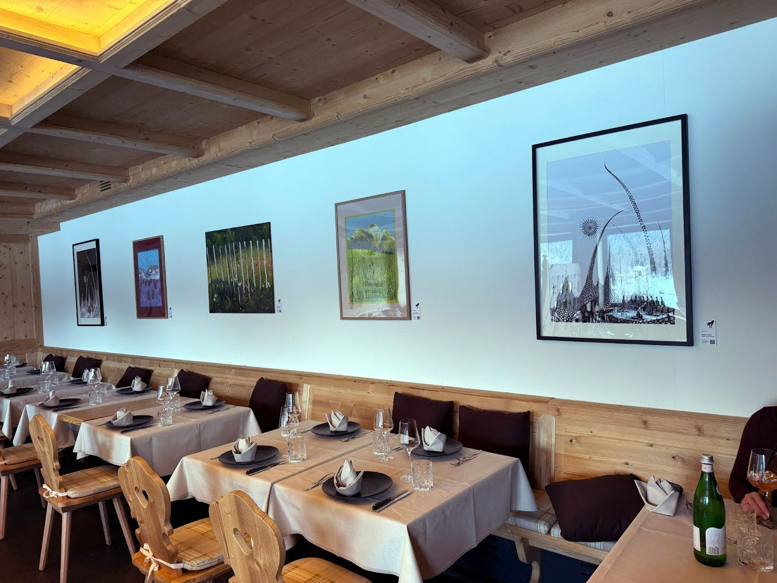 Gallery wall in a restaurant