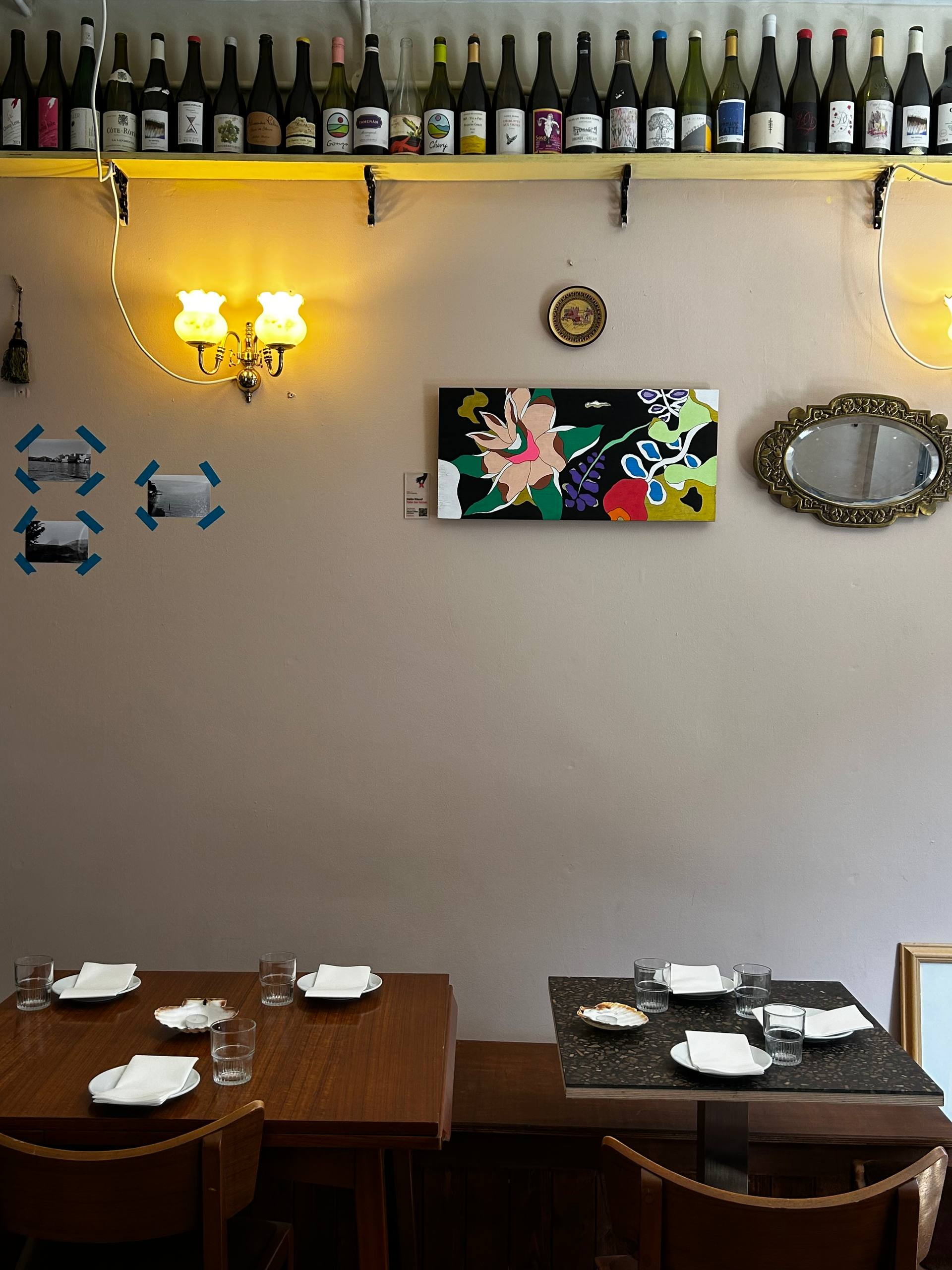 Art display in a boutique hotel lobby