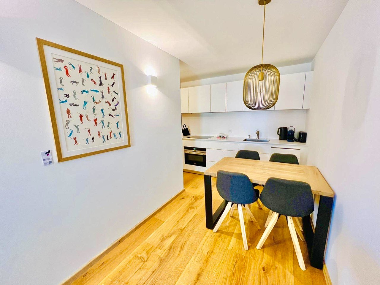 Artwork integrated into a design-led rental property