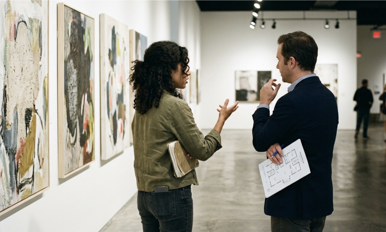 Artist's portfolio reviewed by a curator