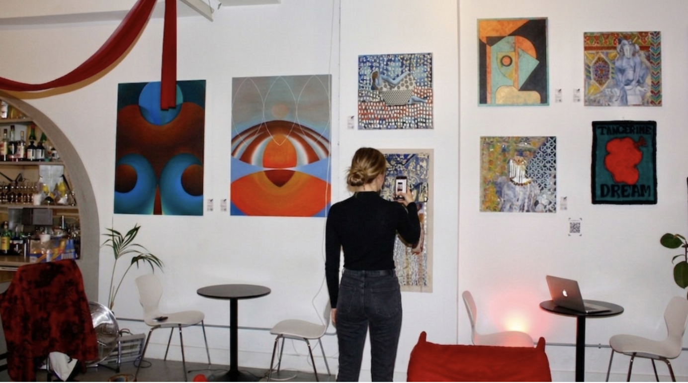 Artwork placed in a hospitality setting where curators and audiences encounter it